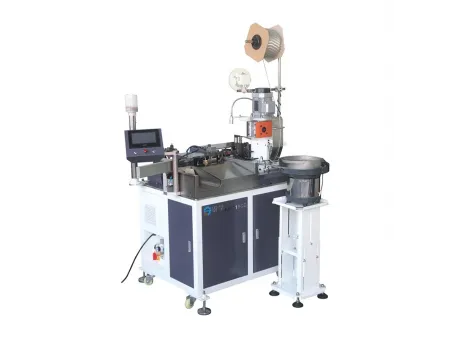 Máquina automática de crimpado de terminales de un lado e inserción de manguitos
