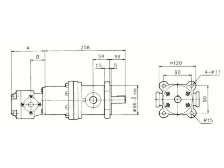 Bomba de paletas de desplazamiento fijo