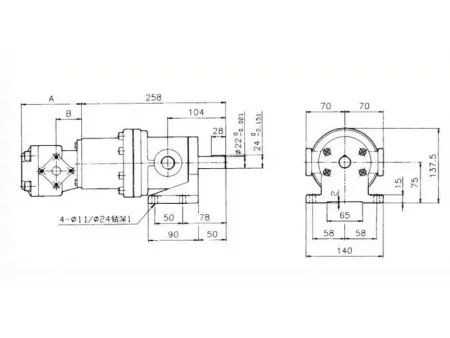 Bomba de paletas de desplazamiento fijo