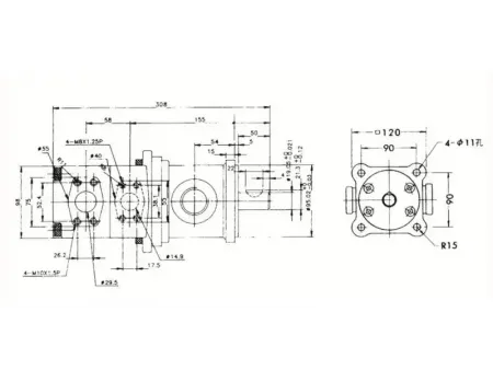 Bomba de paletas de desplazamiento fijo de alta/baja presión