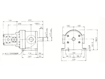 Bomba de paletas de desplazamiento fijo de alta/baja presión