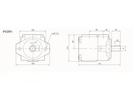 Bomba de paletas de desplazamiento fijo de alta presión