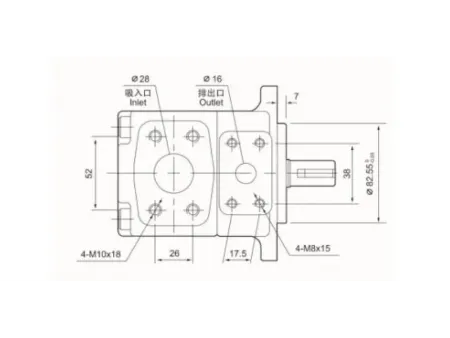 Bomba de paletas de desplazamiento fijo de alta presión