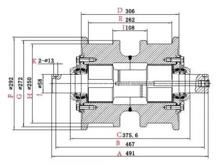 Rodillo inferior para bulldozer Caterpillar D9