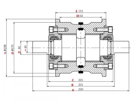 Rodillo inferior para bulldozer Caterpillar D5C