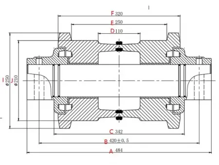 Rodillo inferior para excavadora Caterpillar E350