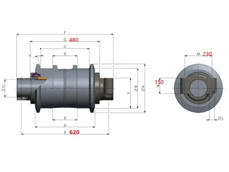Rodillo inferior para excavadora Hitachi EX2600