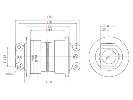 Rodillo inferior para excavadora Hitachi EX1200