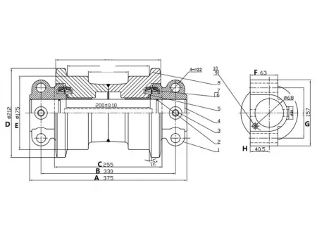 Rodillo inferior para excavadora Volvo EC290