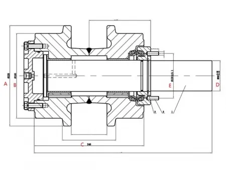 Rodillo superior para bulldozer Komatsu D155