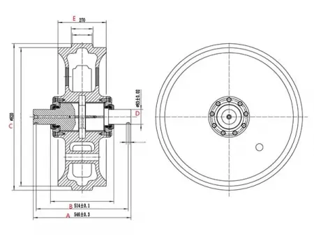 Rueda guía para bulldozer Komatsu D275