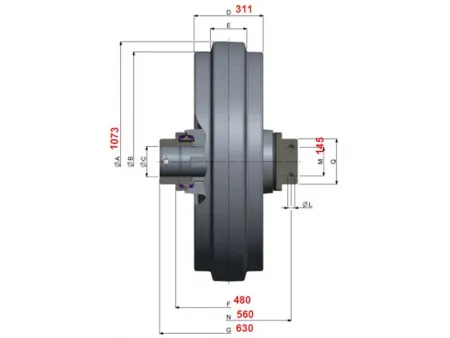 Rueda guía para excavadora Komatsu PC2000