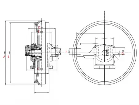Rueda guía trasera para bulldozer Caterpillar D5B
