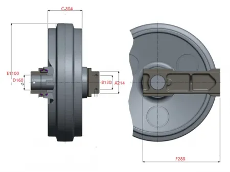 Rueda guía para excavadora Hitachi EX1900