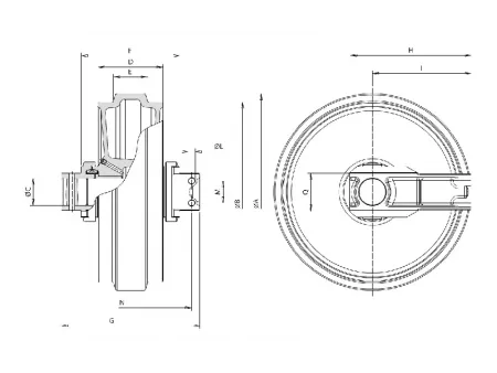 Rueda guía para excavadora Volvo EC210