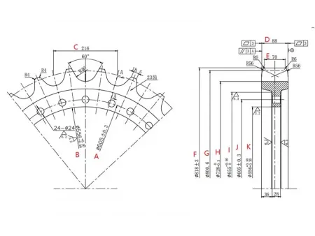 Rueda dentada para excavadora Hitachi ZX470