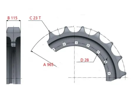 Rueda dentada para excavadora Caterpillar E390