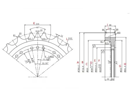 Rueda dentada para excavadora Volvo EC360