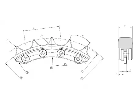 Segmento de rueda dentada para bulldozer Komatsu D65