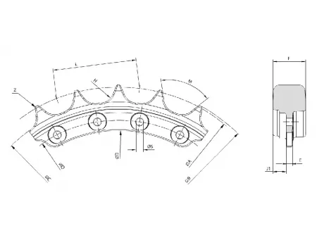 Segmento de rueda dentada para bulldozer Caterpillar D10