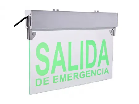 Señal de salida de emergencia LED, con panel ABS/acrílico de borde iluminado (5 LED verdes), LE2912