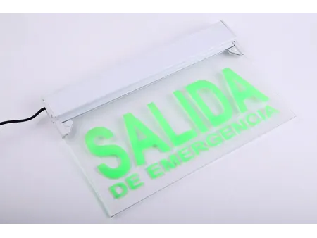 Señal de salida de emergencia LED, con panel ABS/acrílico de borde iluminado (5 LED verdes), LE2912
