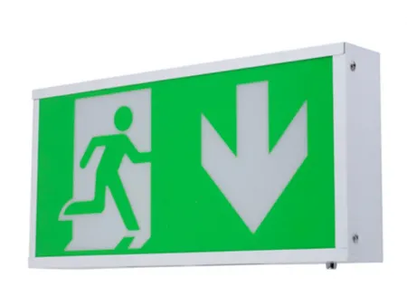 Señal de salida de emergencia LED de una cara con carcasa metálica, LE2914