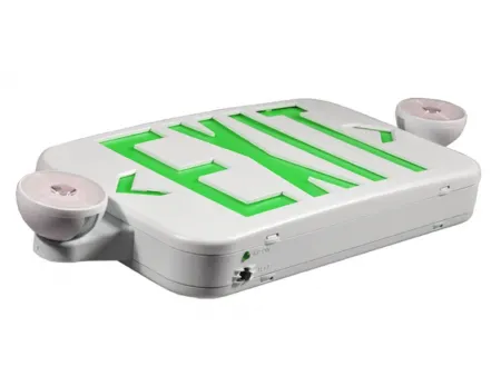 Señal de salida de emergencia LED compacta combinada con luz de emergencia (letras verdes/rojas), JLECE2GW/JLECE2RW