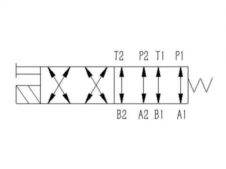 2 posiciones 8 vías  Válvula direccional solenoide
