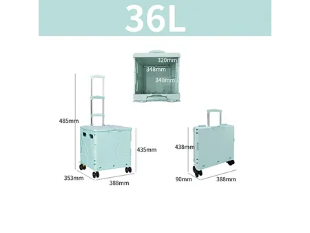 Carrito plegable con caja de 4 ruedas