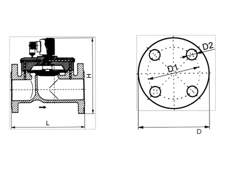 Serie DF  Válvula solenoide de 2/2 vías de hierro fundido