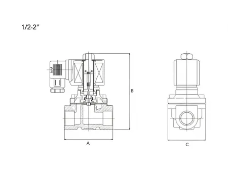 Serie 2W  Válvula solenoide de latón de 2/2 vías