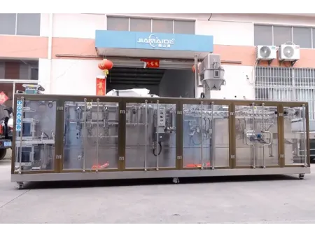 Envasadora horizontal para bolsas zipper, llenado con 2 boquillas